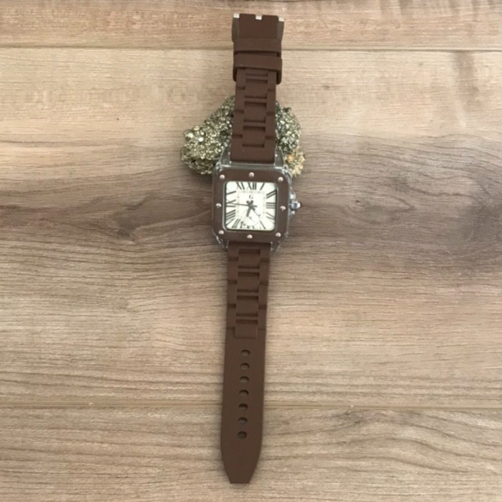 Gossip Brown Silicone and Stainless Steel Watch!!